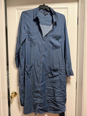 Universal Standard Denim Blue Midi Shirt Dress Size Medium (18-20)